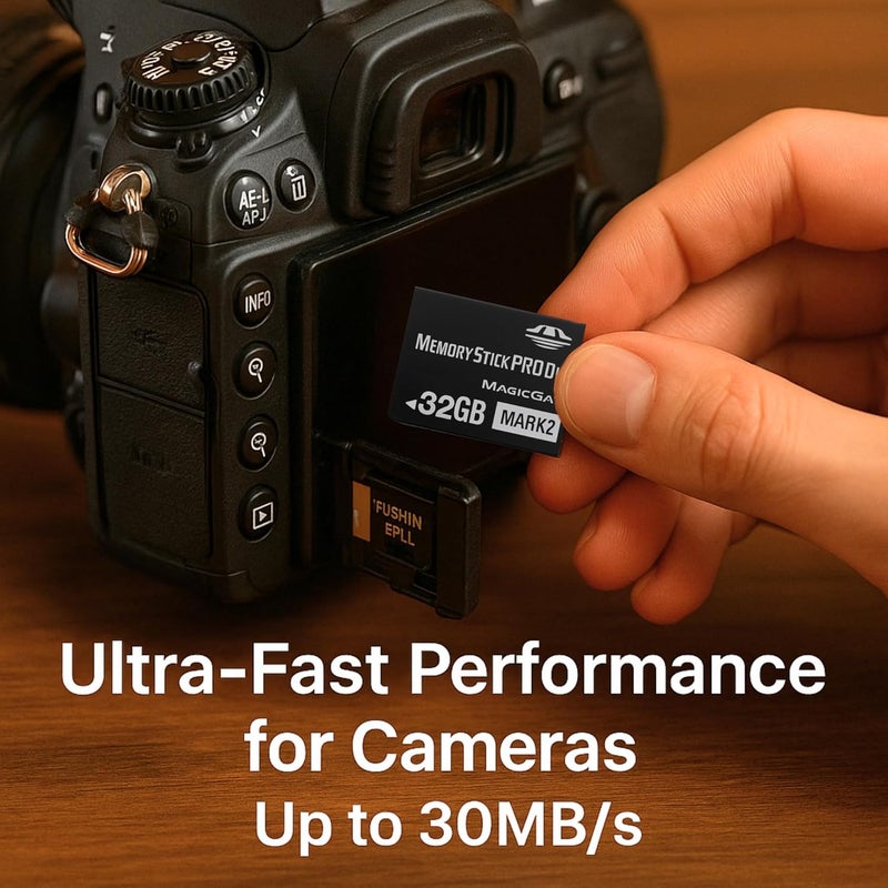 Ekoomar Original 32GB Memory Stick Pro Duo MARK2 - Compatible with PSP1000/2000/3000, DSLR Burst Shooting, MagicGate | High-Speed Read/Write Memory Stick Duo Card for PSP Memory Stick & Cameras - Image 4